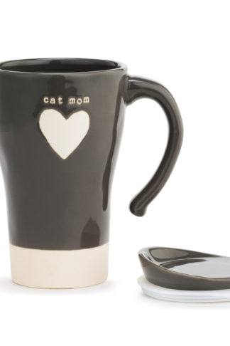 Cat Mom Heart Travel Mug