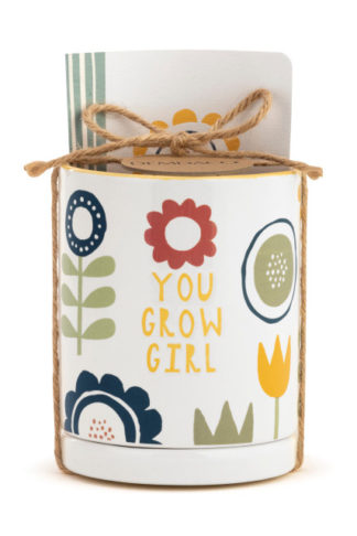 You Grow Girl Planter with Journal Gift Set