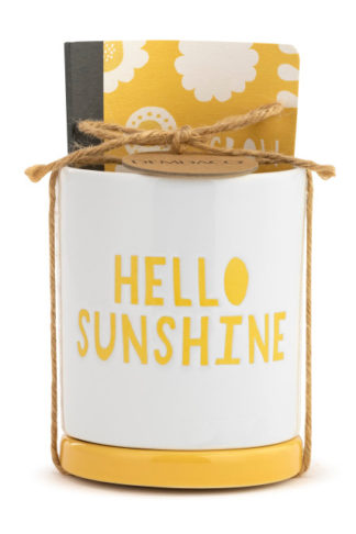 Demdaco Hello Sunshine Planter with Journal Gift Set