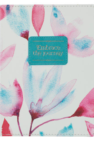 Embrace the Journey Pink Petals Handy-size Faux Leather Journal