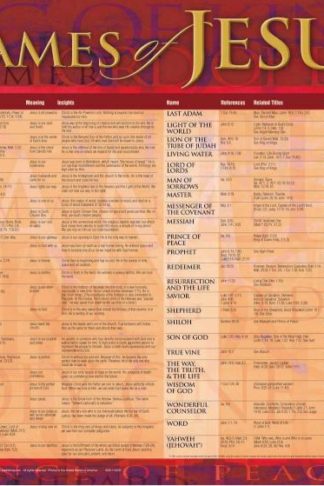 9781596360587 Names Of Jesus Wall Chart Laminated