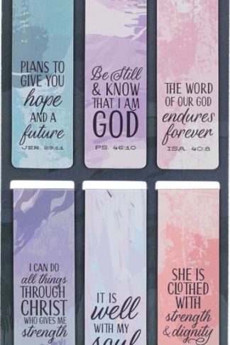 1220000137165 Set of 6 Beloved Scripture Favorites w/Abstract Scenic Inspirational Magnetic Bi