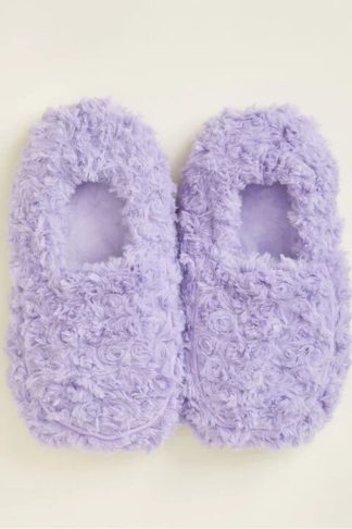 Curly Purple Warmie Slippers