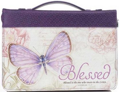 1220000137264 Women's Fashion Bible Cover Blessed Butterfly Jeremiah 17:7