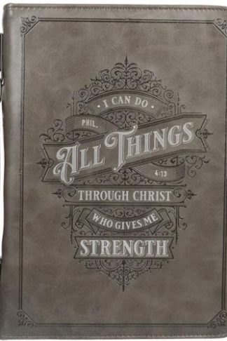 1220000320048 Protective Gray Faux Leather Classic Bible Cover Carry Case: All Things Through