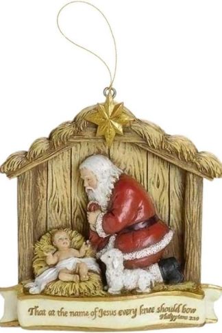 089945344912 Kneeling Santa Scene (Ornament)