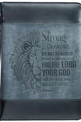 1220000137325 Men's Classic Bible Cover Be Strong and Courageous Lion Joshua 1:9