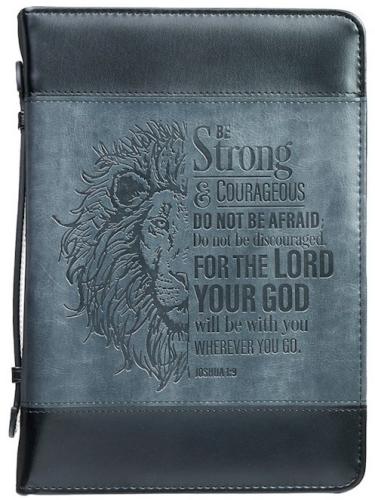 1220000137325 Men's Classic Bible Cover Be Strong and Courageous Lion Joshua 1:9
