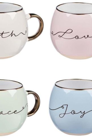 1220000137738 Faith Grace Love Joy Ceramic Mug Set