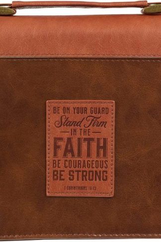 1220000321243 Classic Faux Leather Bible Cover for Men & Women: Stand Firm in the Faith - 1 Co