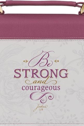 1220000321519 Plum Pink Fashion Bible Cover for Women: Be Strong & Courageous - Joshua 1:9 Ins