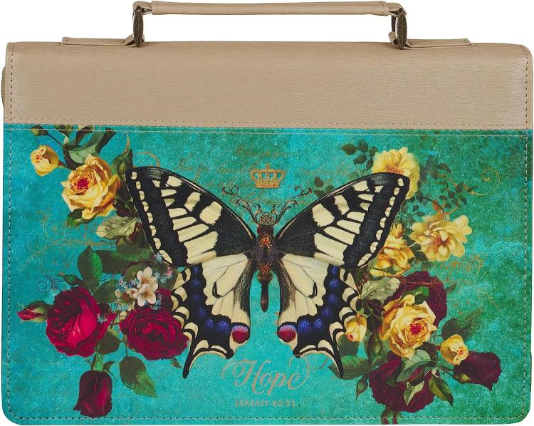1220000322660 Vegan Leather Fashion Bible Cover Carry Case for Women: Hope - Isa. 40:31 Inspir