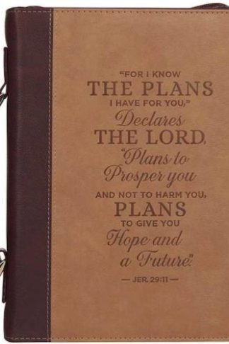 1220000324701 Classic Vegan Leather Bible Cover for Men & Women: Hope & Future Encouraging Scr