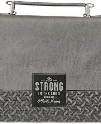 1220000324749 Classic Vegan Leather Bible Cover for Men: Be Strong & Courageous - Inspirationa