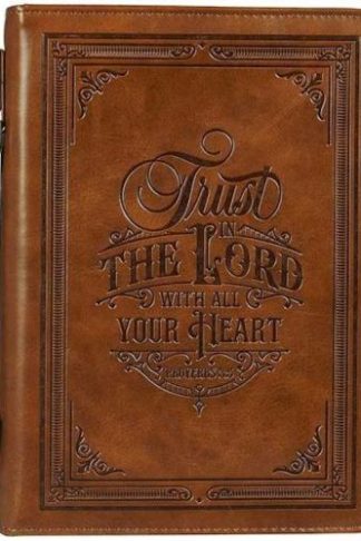 1220000324763 Classic Vegan Leather Bible Cover for Men & Women: Trust in the Lord Inspiration