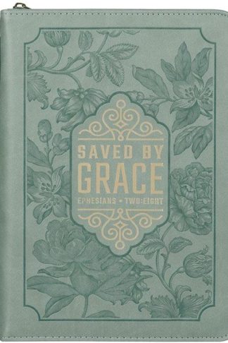 1220000324817 Fashion Vegan Leather Bible Cover for Women: Saved by Grace Inspirational Bible