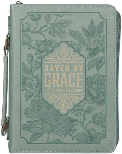1220000324817 Fashion Vegan Leather Bible Cover for Women: Saved by Grace Inspirational Bible