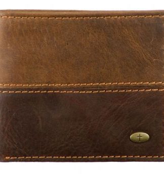 6006937086814 Genuine Classic Full-grain Leather Bi-fold Wallet for Men w/Cross Emblem - RFID