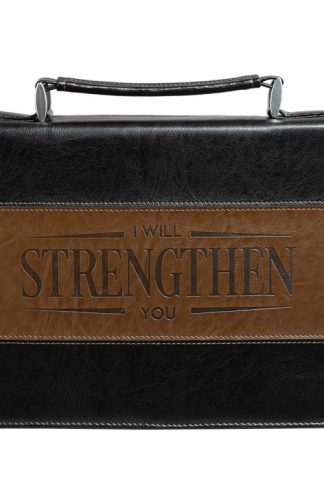 6006937124356 I Will Strengthen You Two-tone Bible / Book Cover - Isaiah 41:10 (Medium) Christ