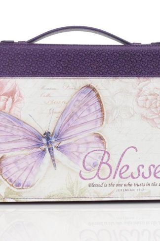 6006937131668 Purple Botanic Butterfly Blessings Fashion Bible Cover  Blessed Jeremiah 17:7  B