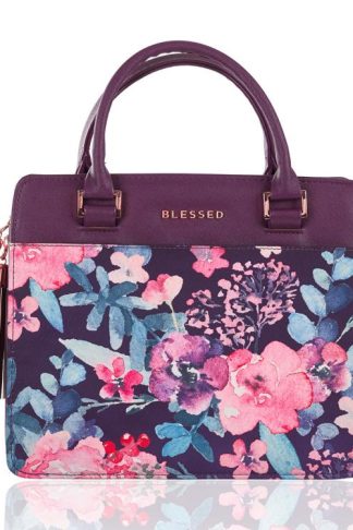 6006937142756 Blessed Purse Style Bible Cover for Women Black Faux Leather