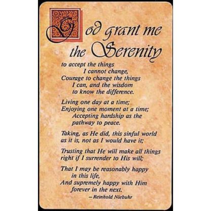 603799163514 Serenity Prayer Pocket Card