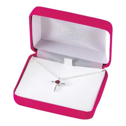 603799208413 January Birthday Cross Garnet CZ