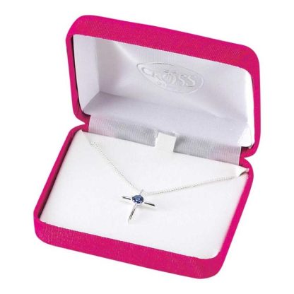603799208536 September Birthday Cross Sapphire CZ