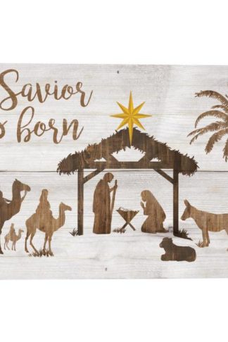 656200311264 Savior Is Born Box Pallet Decor
