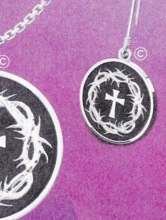 657664864662 Crown Of Thorns And Cross Necklace With Earrings