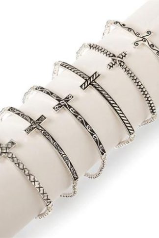 780932496545 Thin Texture Cross (Bracelet/Wristband)
