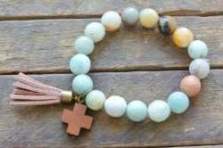 817979020065 Hayden Wooden And Turquoise Cross (Bracelet/Wristband)