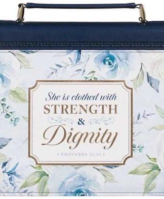 1220000324060 Fashion Vegan Leather Bible Cover Case for Women: Strength & Dignity Gold Inspir