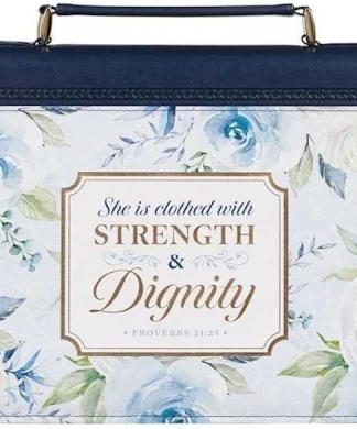 1220000324121 Fashion Vegan Leather Bible Cover Case for Women: Strength & Dignity Gold Inspir