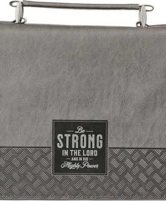 1220000324695 Classic Vegan Leather Bible Cover for Men: Be Strong & Courageous - Inspirationa