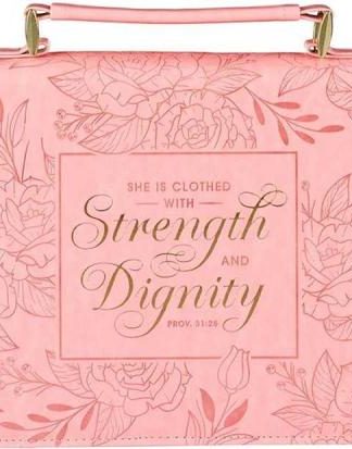 1220000322714 Premium Vegan Leather Fashion Floral Bible Cover for Women: Strength & Dignity -