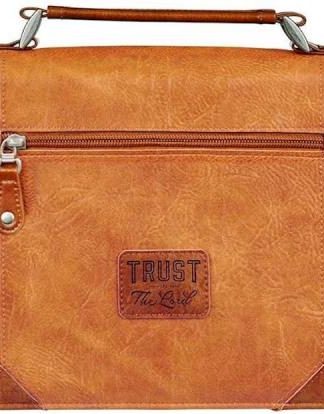 1220000324732 Classic Vegan Leather Bible Cover for Men & Women: Trust in the Lord Inspiration
