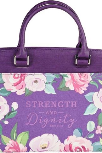 1220000324787 Fashion Vegan Leather Purse Style Bible Cover for Women: Strength & Dignity Gold
