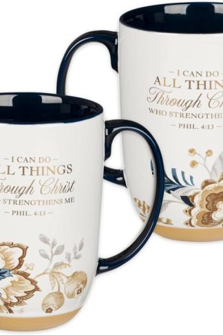 1220000324398 Large Ceramic Coffee & Tea Scripture Mug for Women: All Things Through Christ En