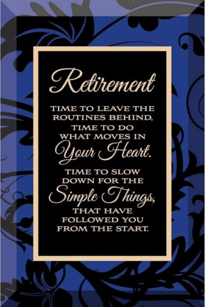 737682070563 Retirement Beveled Glass (Plaque)