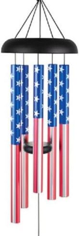 096069630883 American Flag Windchime 32 Inch