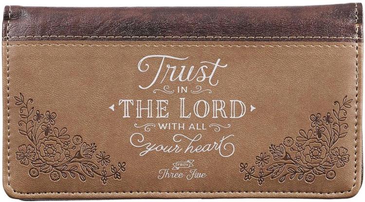 1220000133952 Checkbook Cover Brown Trust In The Lord Prov. 3:5-6