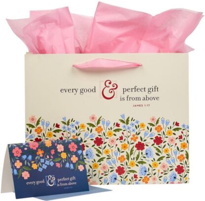 1220000138377 Women's Landscape Gift Bag Set w/Card: Every Good Gift - James 1:17
