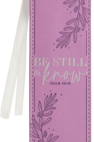 1220000139848 Purple Faux Leather Purple Floral Bookmark for Women: Be Still and Know - Psalm
