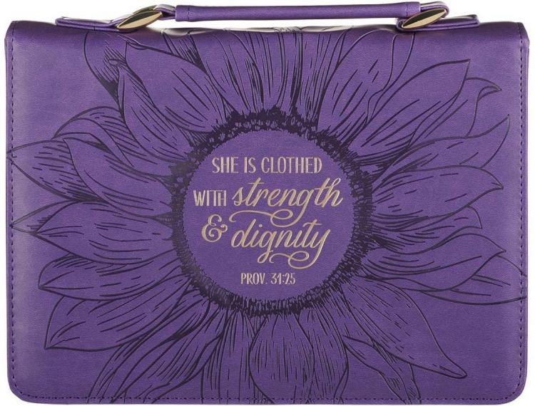 1220000322264 Women's Fashion Bible Cover Strength And Dignity Proverbs 31:25