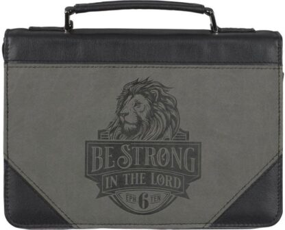 1220000326484 Classic Premium Vegan Leather Inspirational Bible Cover for Men & Women: Be Stro