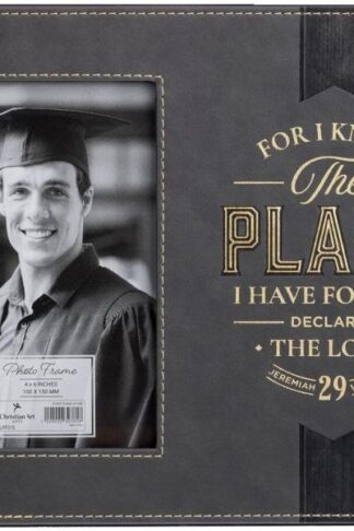 1220000327818 Vegan Leather Graduation Scripture Picture Frame for Graduates & Students: I Kno