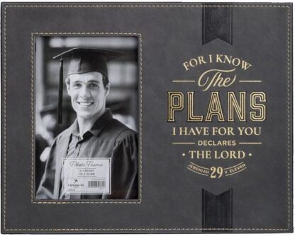 1220000327818 Vegan Leather Graduation Scripture Picture Frame for Graduates & Students: I Kno