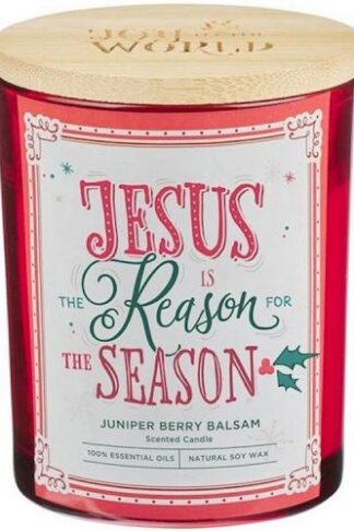 1220000328914 Jesus Is The Reason For The Season Glass With Bamboo Lid