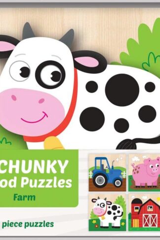 705988125256 4 Farm Chunky Wood Puzzles